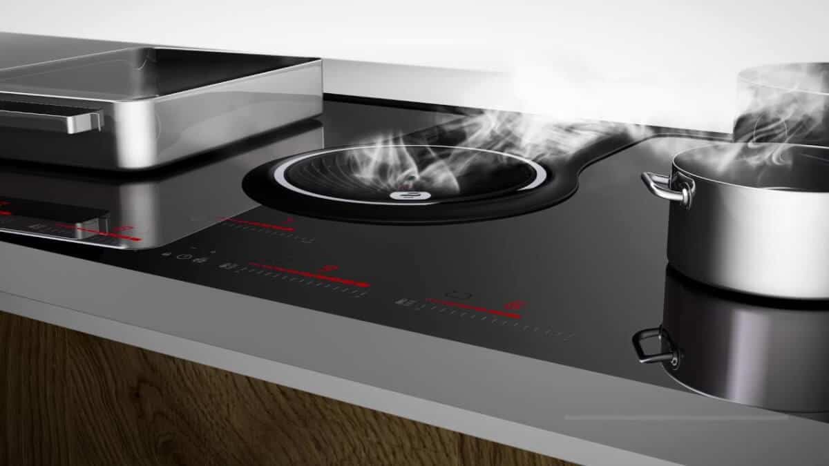 induction cooktop with downdraft, hob, stove