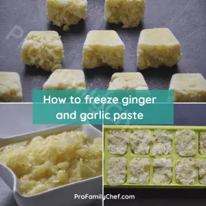 Frozen ginger garlic paste in ice mold tray
