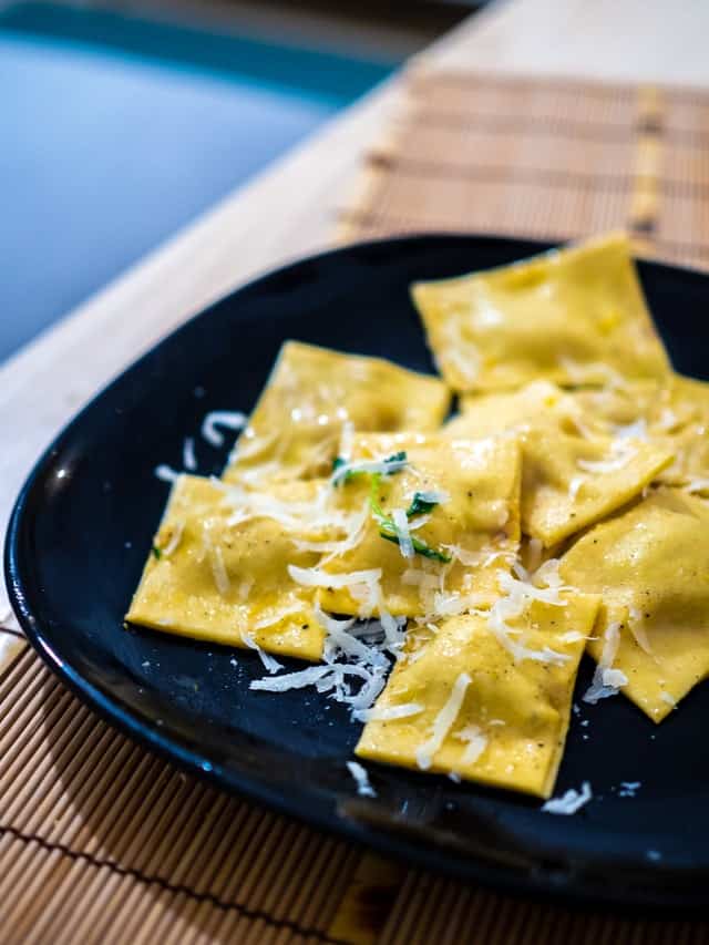 pan fryed ravioli with parmesan