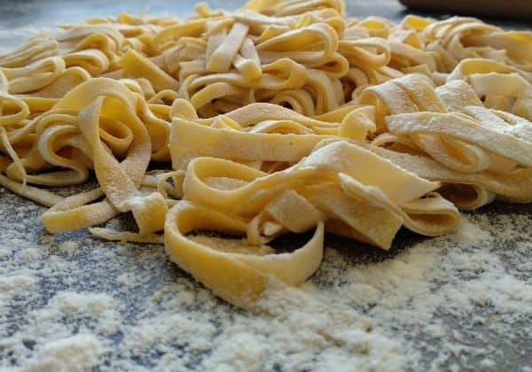 floured surface - fresh homemade pasta