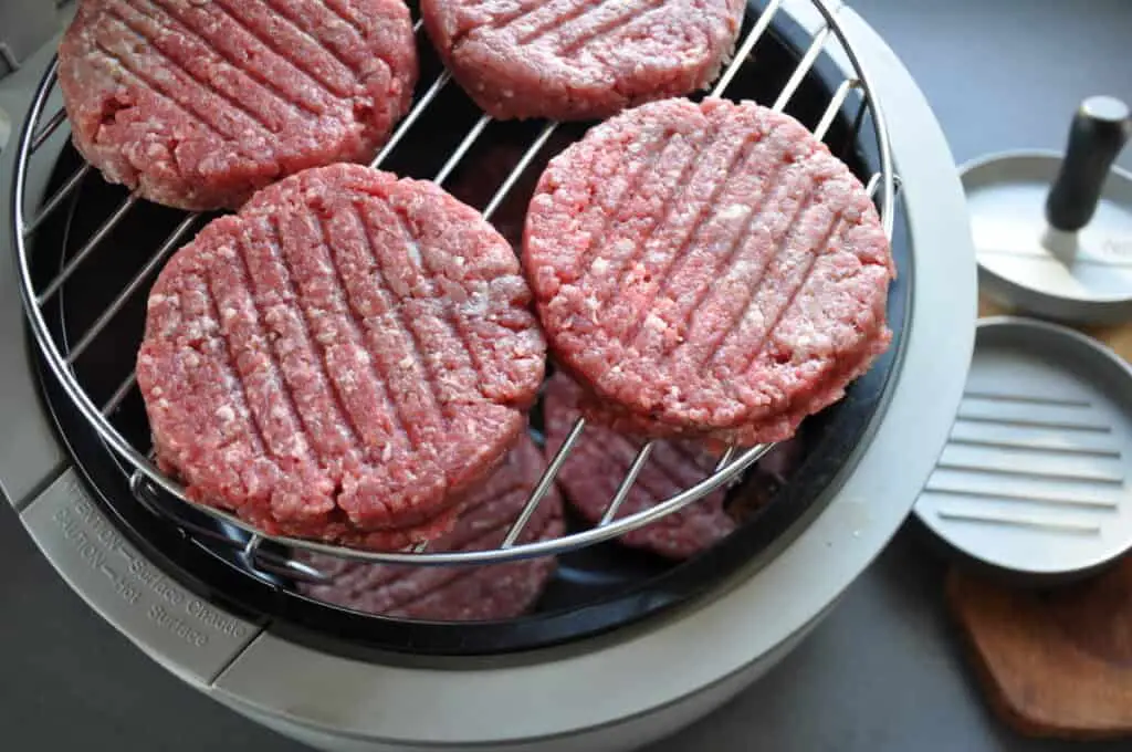 how to stack burger patties in an air fryer