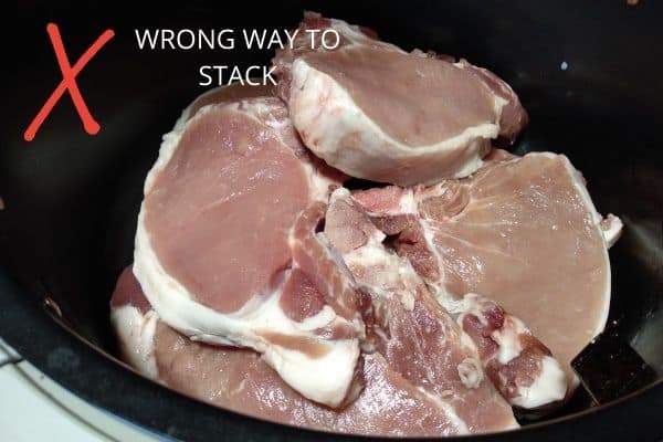 wrong way to stack food in an air fryer