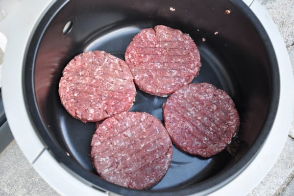 raw burger patties