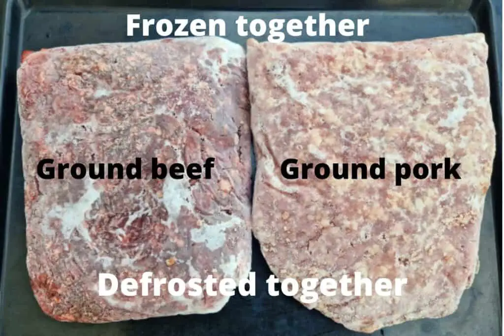 defrosting beef and pork